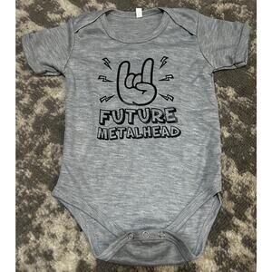 Unisex Gray Toddler "Future Metal Head" One-Piece Unbranded 12-18 months (NEW)